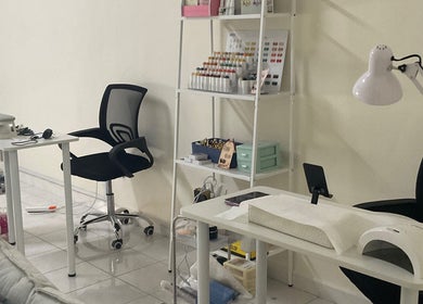 Bright, organized nail workstation at Twinkle Nail Studio, Cheras, Selangor, MY.