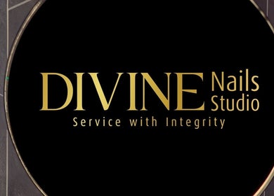Elegant sign of Divine Nails Studio located in WA, Western Australia, AU, showcasing 'Service with Integrity'.