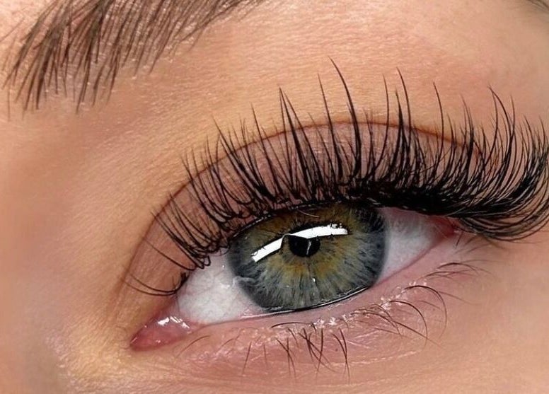 Close-up of stunning eyelash extensions at Lashié, Burleigh Heads, Queensland, AU.