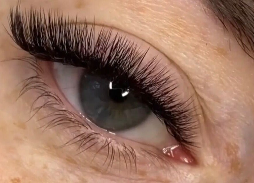 Close-up of lush eyelash extensions at Lashié, Burleigh Heads, Queensland, AU.