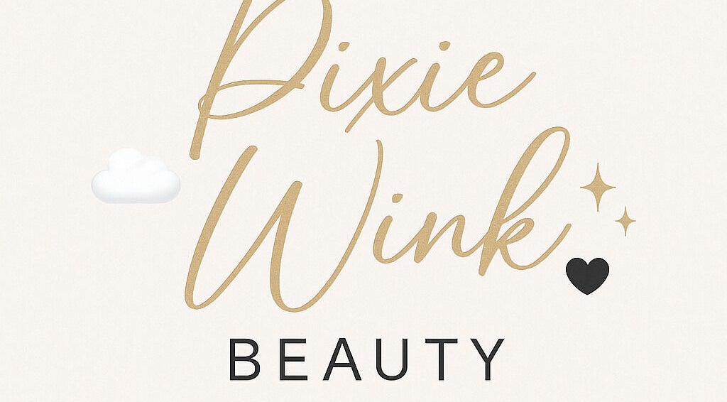 Logo of Pixie Wink Beauty featuring elegant script and icons in Ballarat, VIC, AU.