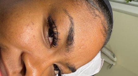 Close-up of eyelash extensions at Kiss My Lash, Nassau, New Providence, BS.