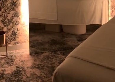 Peaceful massage room at Shalom Massage, Mcallen, Texas, US, with serene decor and warm lighting.