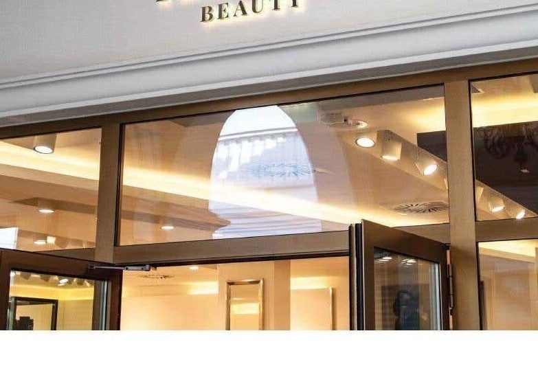 Entrance of Areej Beauty Spa in Seeb, Muscat Governorate, OM, showcasing elegant interior lighting.