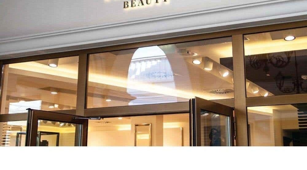 Entrance of Areej Beauty Spa in Seeb, Muscat Governorate, OM, showcasing elegant interior lighting.