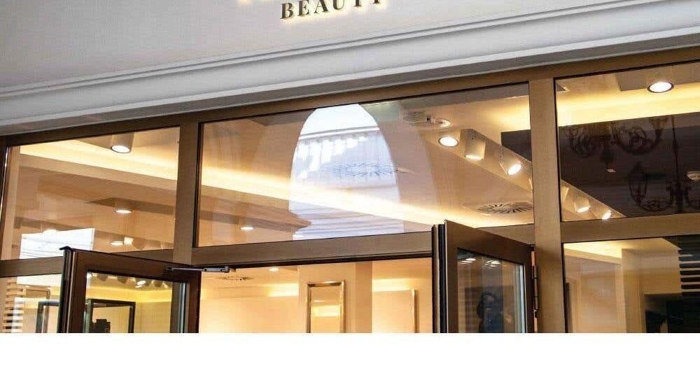 Entrance of Areej Beauty Spa in Seeb, Muscat Governorate, OM, showcasing elegant interior lighting.