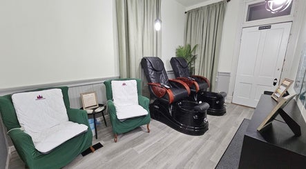 Relaxing pedicure chairs at Centered Wellness Clinic and Spa, Wentzville, Missouri, US.