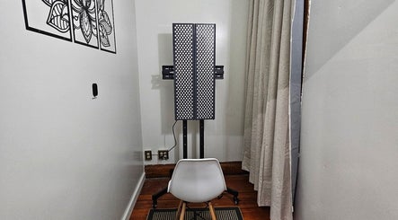 Therapy light setup at Centered Wellness Clinic and Spa in Wentzville, Missouri, US.