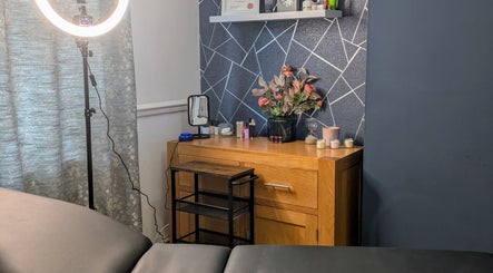 Inviting beauty corner at Stoke Brow Enchantment in Stoke-on-Trent, England, GB with stylish decor and floral accents.
