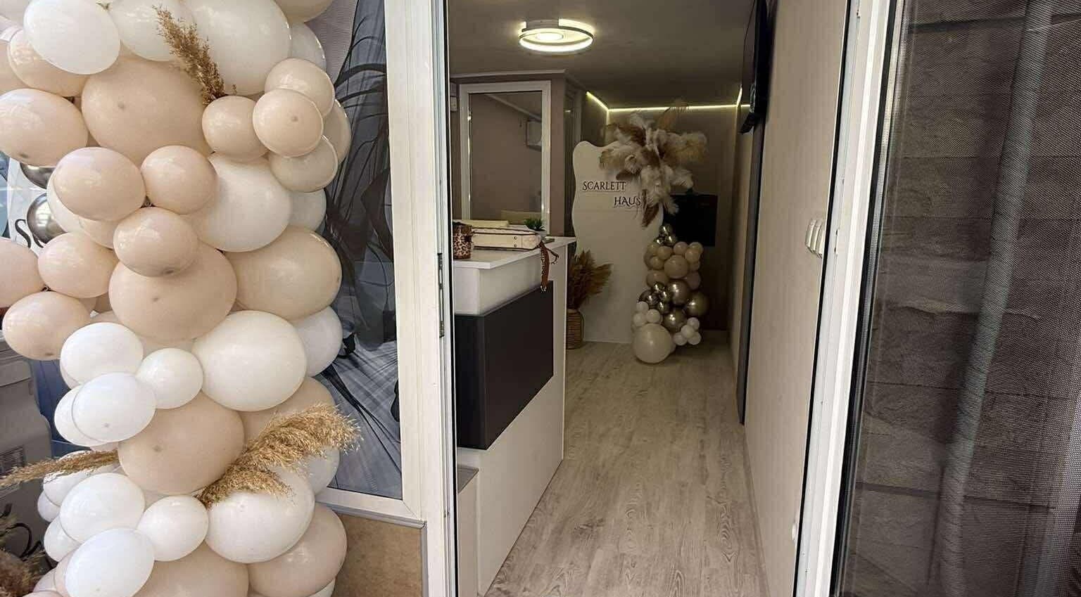 Chic entry at Karina, Varna, Varna, BG, featuring balloon decor and modern lighting.