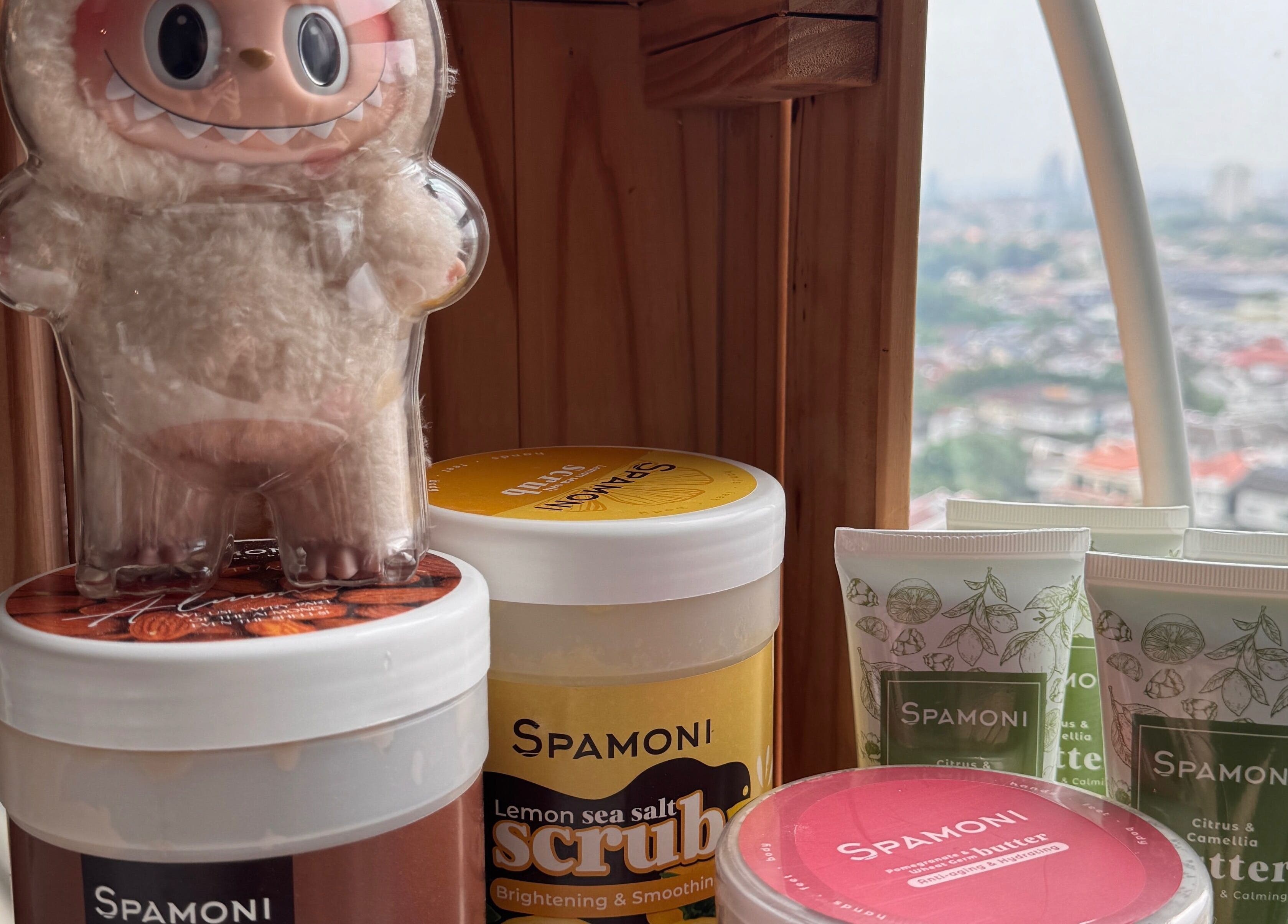 Collection of Spamonis at BEEQNAILS & LASH STUDIO, Petaling Jaya, Selangor, MY, with city view.