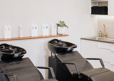 Stylish hair washing stations at Hair by Neomai - SOUTH MELBOURNE in Melbourne, Victoria, AU.