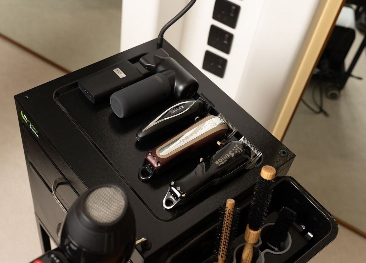 Professional grooming tools at Fadetown, Riyadh, Riyadh Province, SA, showcasing quality hair styling equipment.