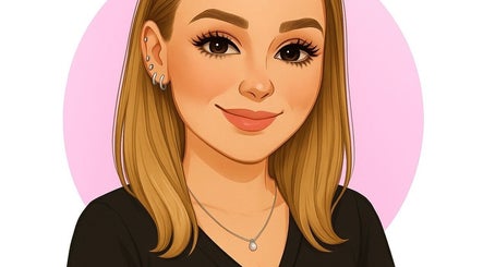 Chic animation of woman at Beauty by Amanda, Fforest-fach, Wales, GB, showcasing stylish earrings and necklace.