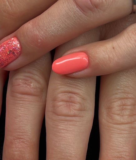 Colorful nail art with hearts at Beauty Authentic Oasis, Pretoria, Gauteng, ZA.