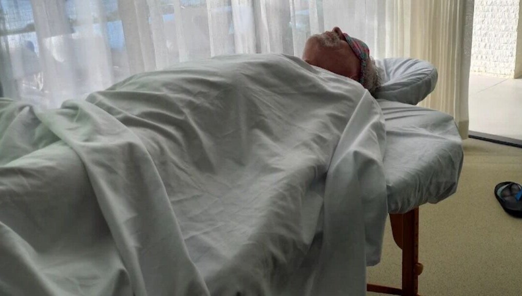 Guest enjoys a relaxing spa treatment at Fingers2toes Beauty Salon, Christ Church, BB.