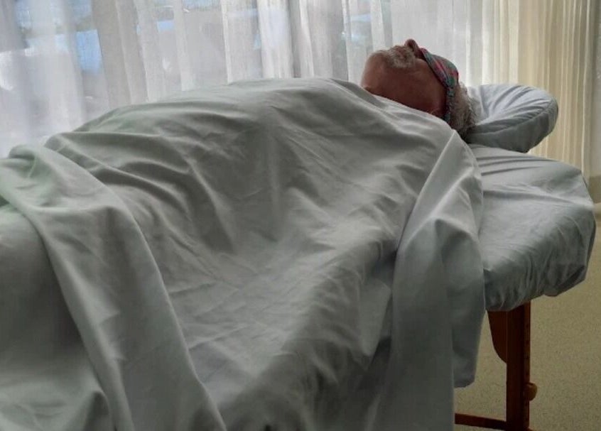 Guest enjoys a relaxing spa treatment at Fingers2toes Beauty Salon, Christ Church, BB.