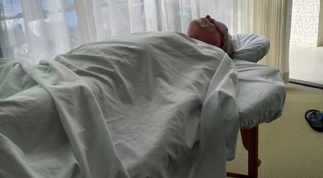 Guest enjoys a relaxing spa treatment at Fingers2toes Beauty Salon, Christ Church, BB.