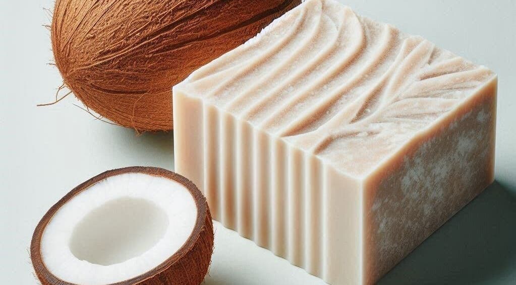 Natural coconut soap at SD Brazilians, San Diego, California, US. Organic skincare essentials for radiant skin.