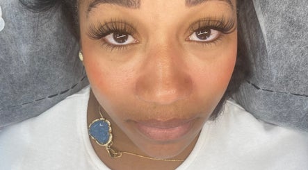 Close-up of eyelash extensions from Lash Paradise, New York, New York, US.
