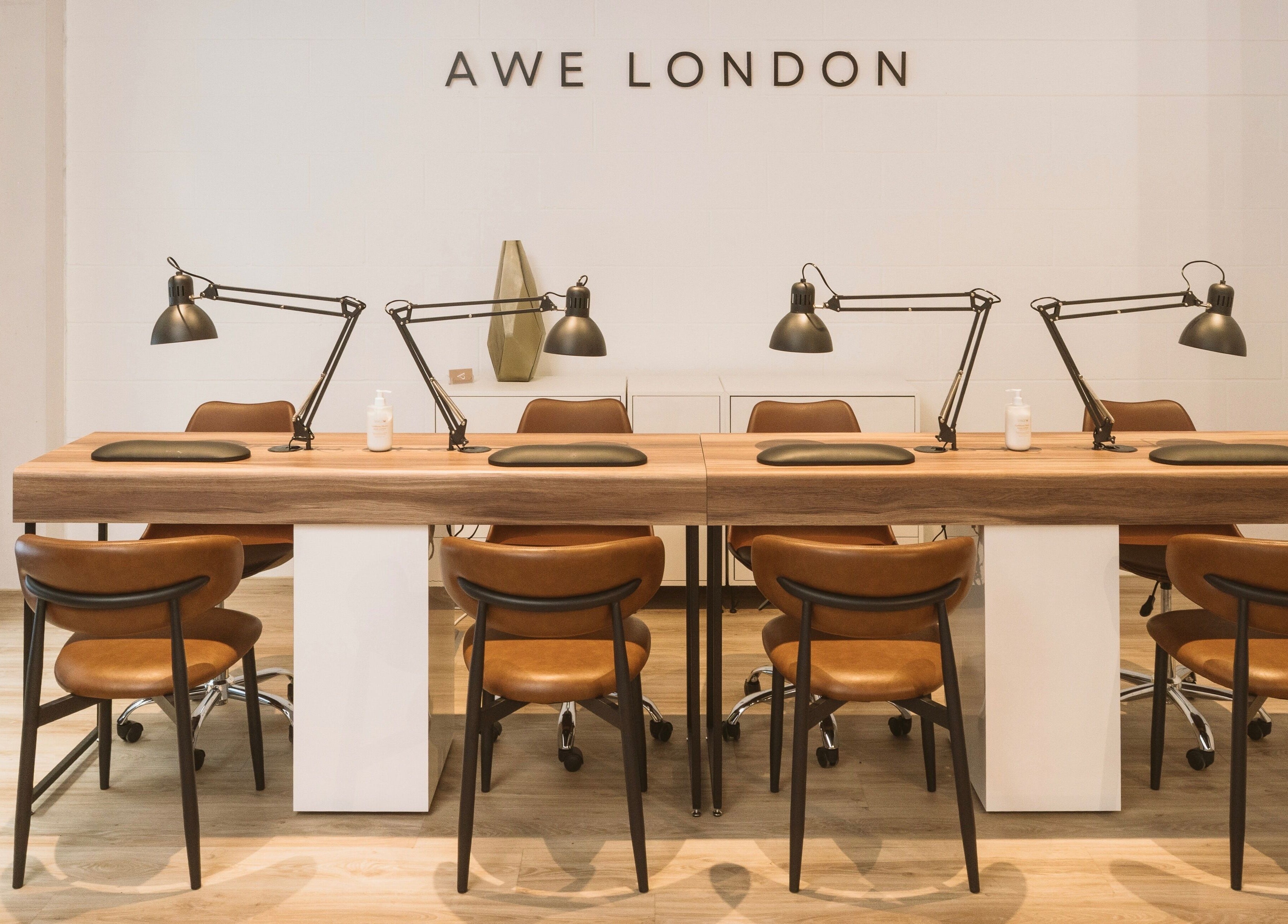 Modern workspace at Awe London Canary Wharf, showcasing stylish interiors in London, England, GB.