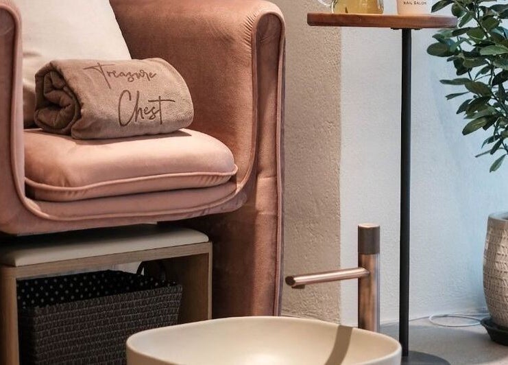 Luxurious pedicure chair at Treasure Chest Nail Salon on Hong Kong Island, HK.
