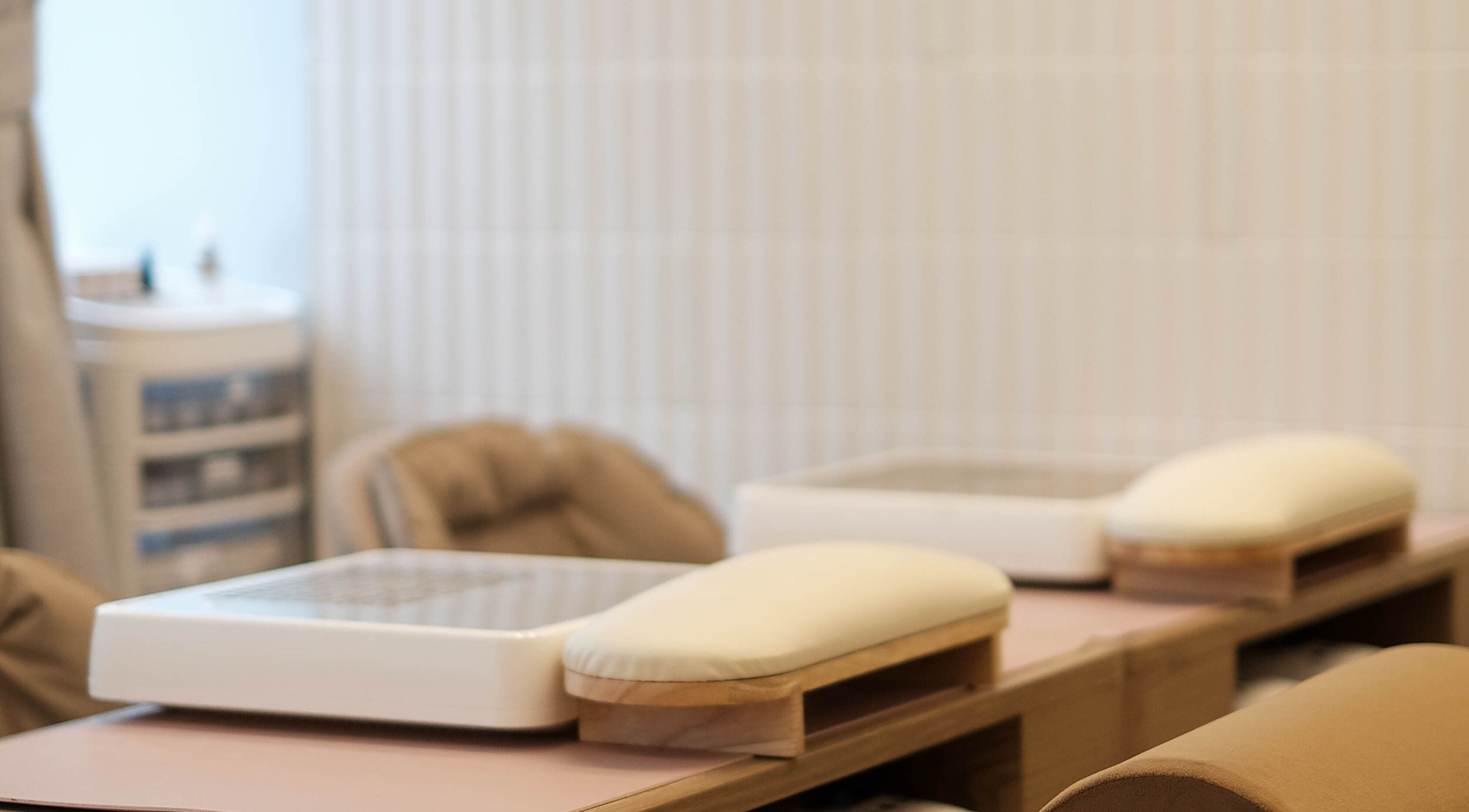 Cozy nail station at Treasure Chest Nail Salon, Hong Kong Island, Hong Kong Island, HK.