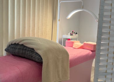 Cozy lash treatment room at The Mobile Lash and Brow Studio, Bundeena, New South Wales, AU.
