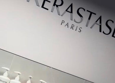 Kerastase products on display at James Fulton Hair, Newcastle upon Tyne, England, GB.