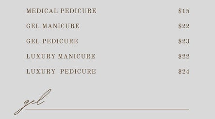 L'esthetic menu listing manicure and pedicure prices in Jabal Lubnan, Jabal Lubnan, LB