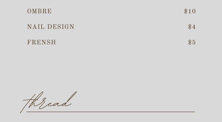 L'esthetic nail service price list showcasing ombre, design, and French options in Jabal Lubnan, LB.