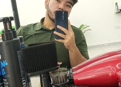 Hair tools and products at Hugo's Barber in Santa Cruz De La Sierra, Departamento De Santa Cruz, BO.