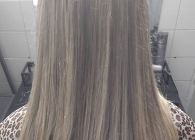 Smooth, straight hair styled at Emma Hair, located in Liverpool, England, GB.