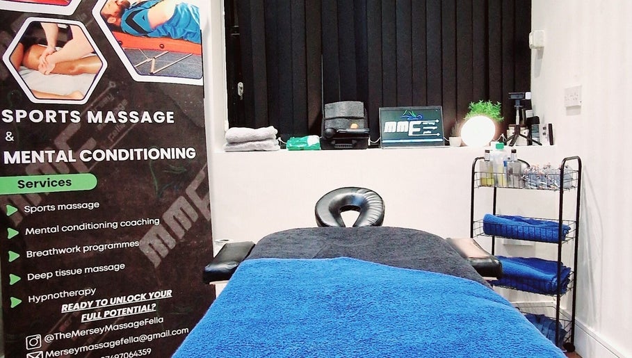 Inviting massage room at DŌMN THERAPY, Liverpool, England, GB, featuring soothing decor and relaxing atmosphere.