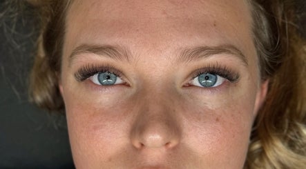 Close-up of extended lashes at BARE + BLINK LASH HAUS, Morayfield, Queensland, AU.