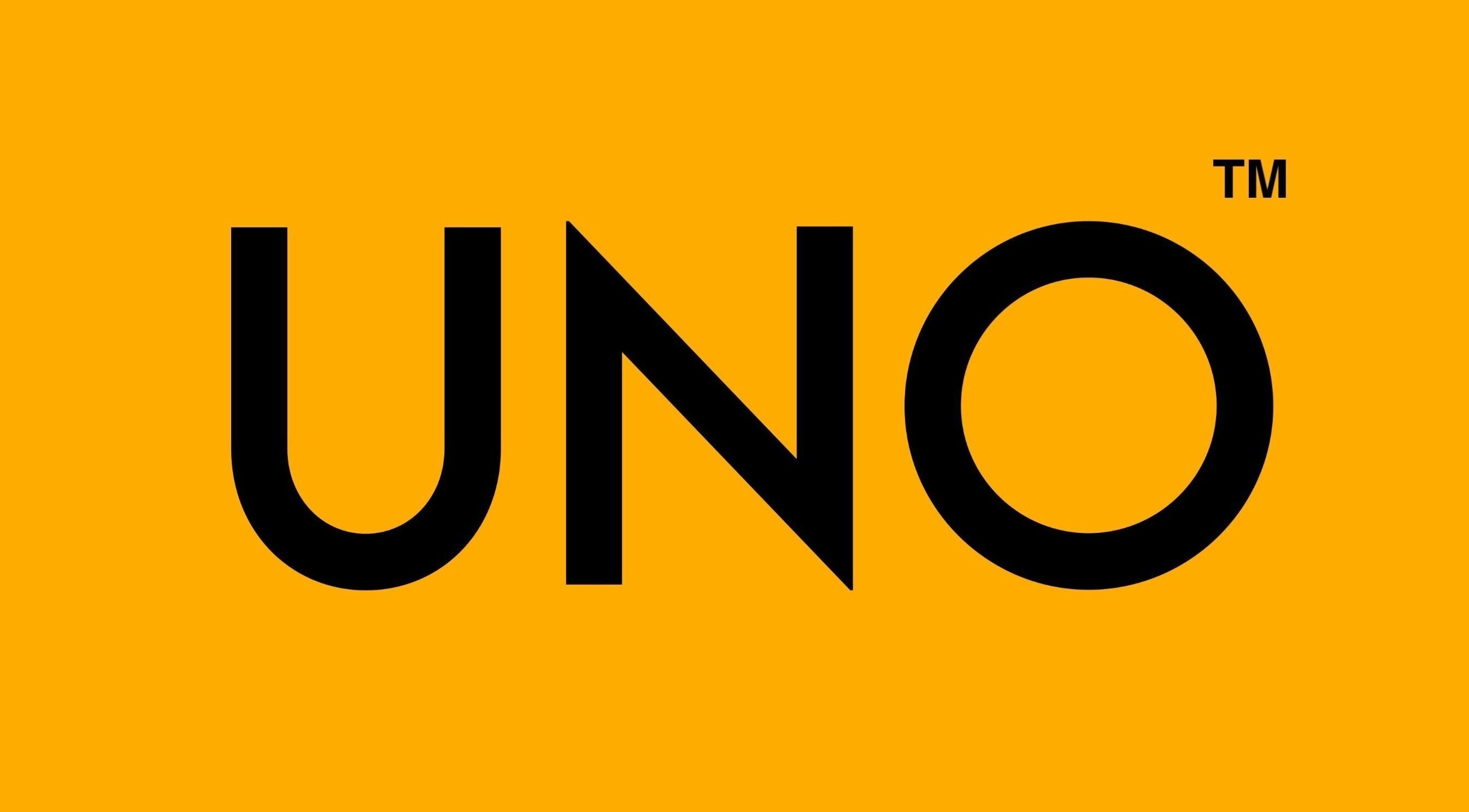 Logo de UNO en color negro sobre fondo naranja, ubicado en Lanús, Provincia De Buenos Aires, AR.