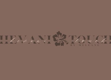 Elegant Hevani Touch logo in Riverside, California, US, highlighted by a hibiscus flower design.