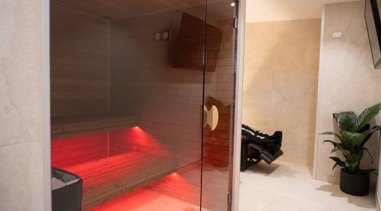 Relaxing sauna at Paced Recovery in Melbourne, Victoria, AU, for ultimate comfort and rejuvenation.