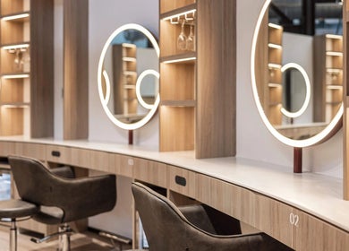 Elegant salon interior at Koco Hair by Jessicka- Salon Lane West End in West End, Queensland, AU.