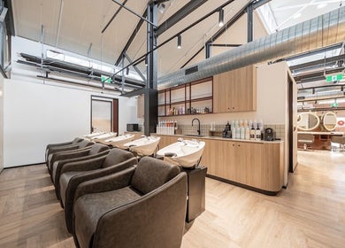 Modern interior of Koco Hair by Jessicka- Salon Lane West End in West End, Queensland, AU with stylish wash stations.