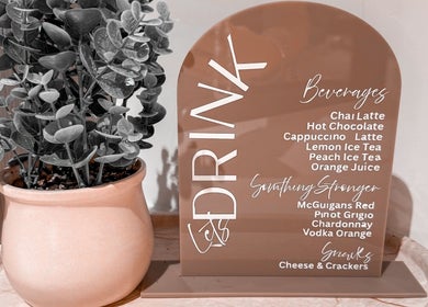 Stylish drink menu at Koco Hair by Jessicka, Salon Lane, West End, Queensland, AU with plant decor.