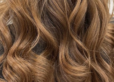Golden brown wavy hair styled at Koco Hair by Jessicka- Salon Lane West End, West End, Queensland, AU.