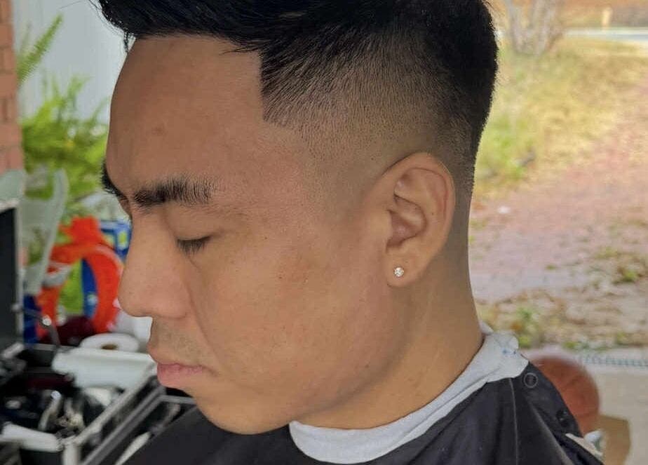 Close-up of a stylish fade done at District Fade in Macgregor, Australian Capital Territory, AU.