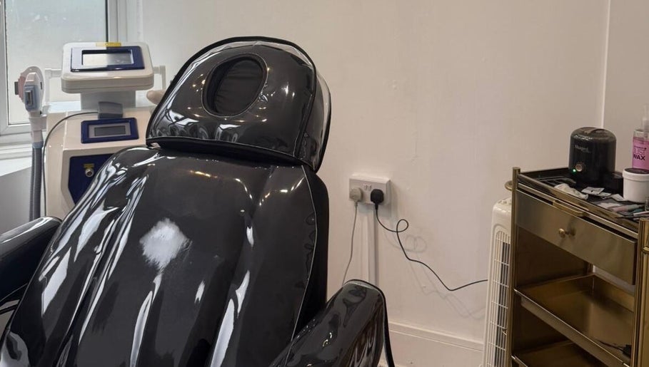 Relaxing black spa chair at Enhanced by Georgia in Tiptree, England, GB, offering a luxurious wellness experience.