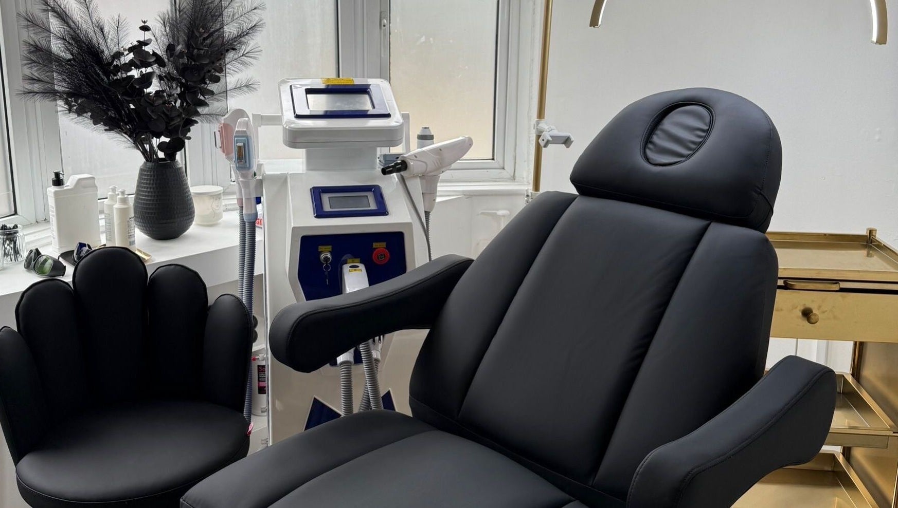 Luxurious spa chair and equipment at Enhanced by Georgia, Tiptree, England, GB, offering a tranquil atmosphere.