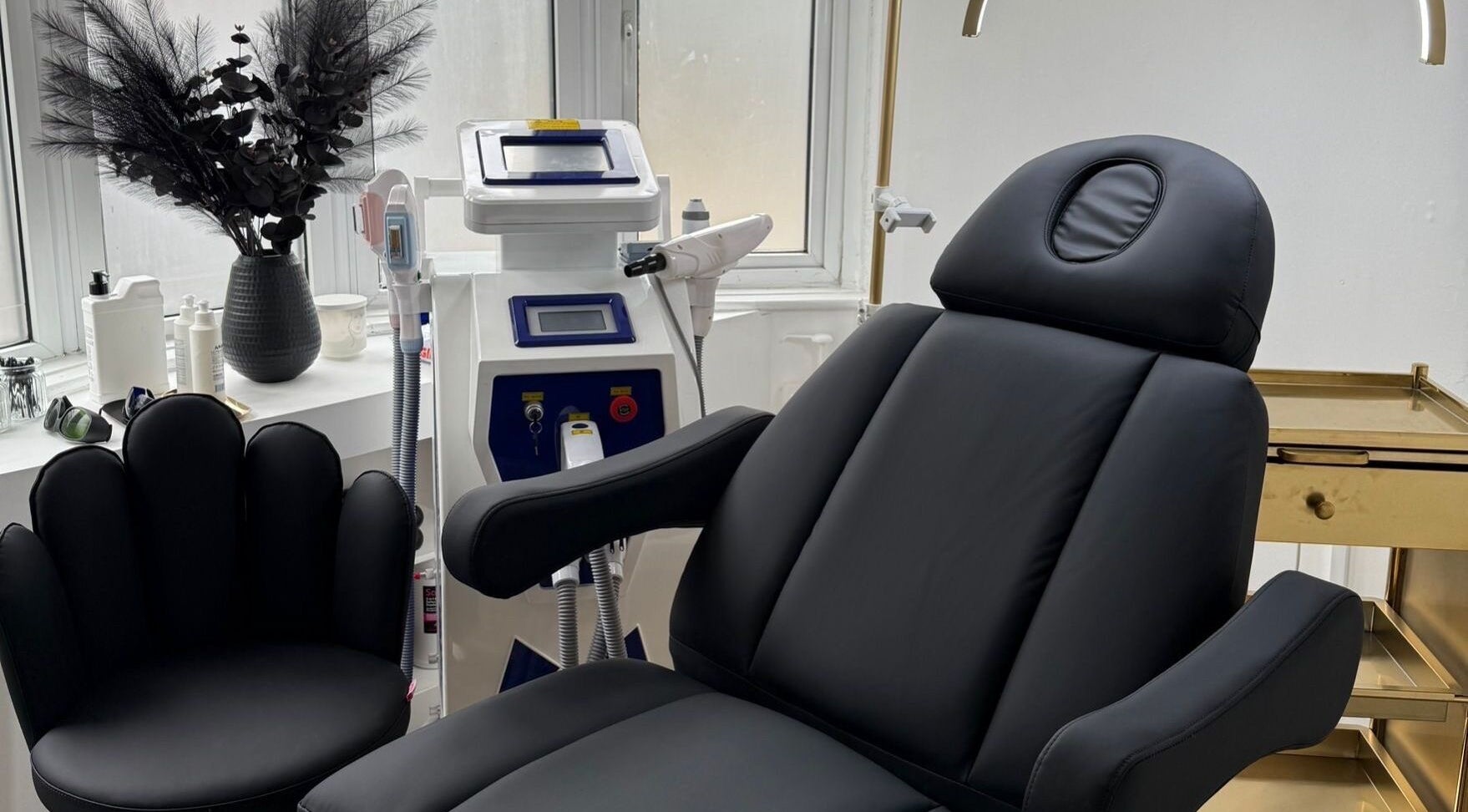 Luxurious spa chair and equipment at Enhanced by Georgia, Tiptree, England, GB, offering a tranquil atmosphere.