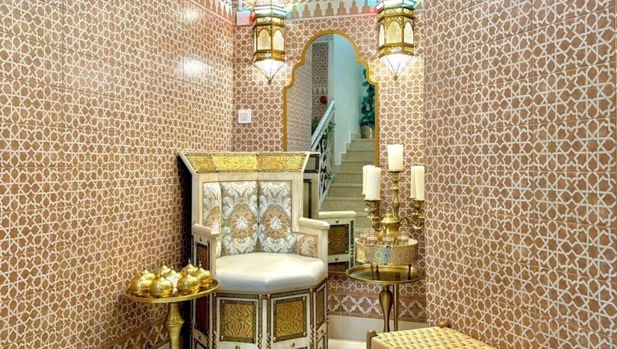 Luxurious Moorish seating area at Lamsat Magribyah Beauty Center, Doha, Al Rayyan Municipality, QA.
