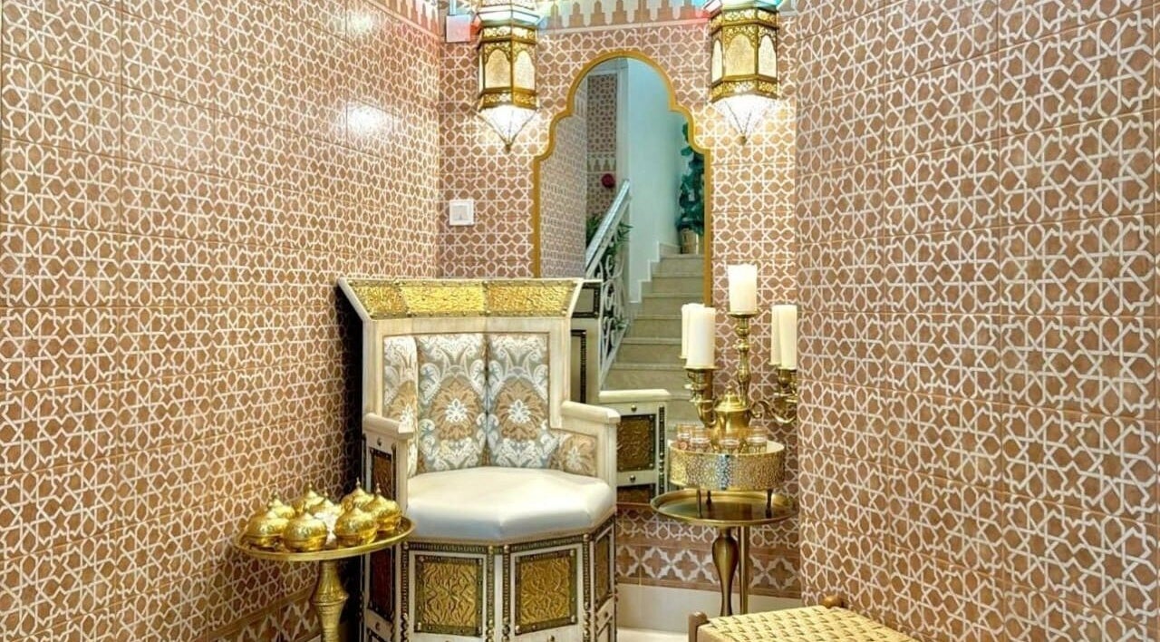 Luxurious Moorish seating area at Lamsat Magribyah Beauty Center, Doha, Al Rayyan Municipality, QA.
