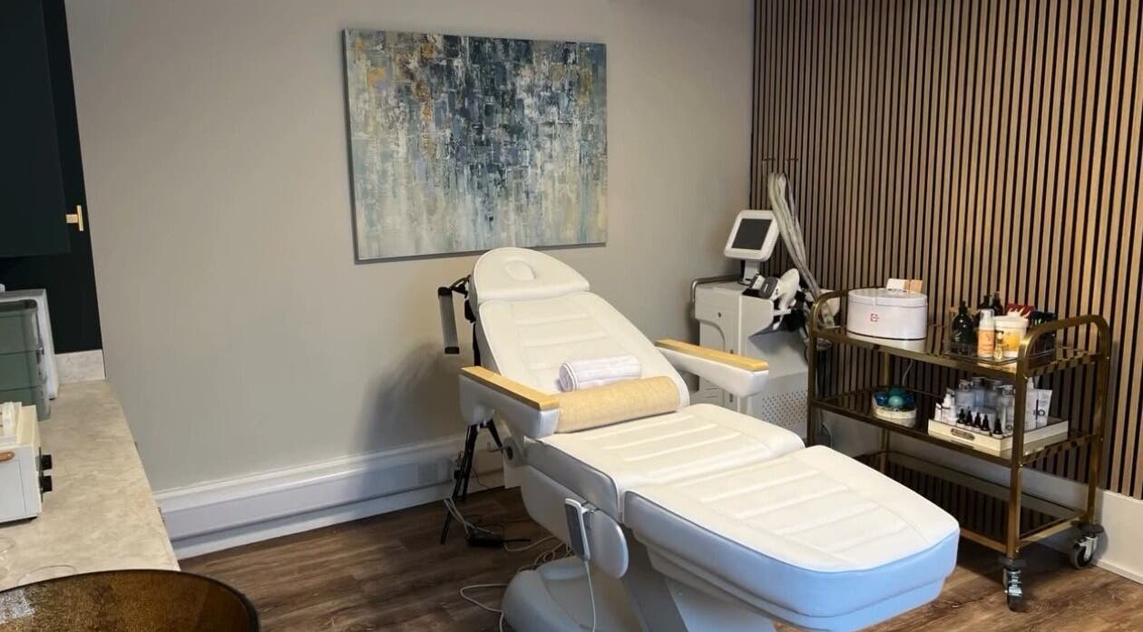 Tranquil treatment room at NOVA Wellness Clinic, Lyndhurst, England, GB featuring equipment and decor.