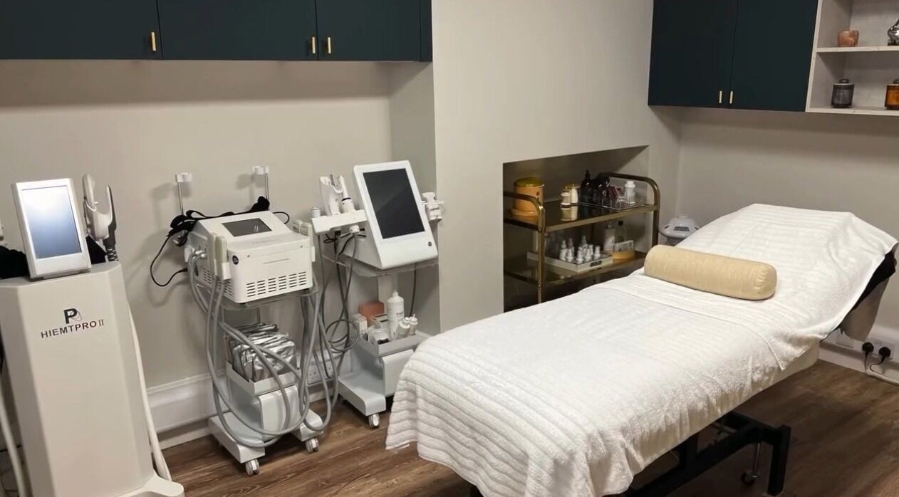 Modern treatment room at NOVA Wellness Clinic, Lyndhurst, England, GB equipped for advanced wellness therapies.